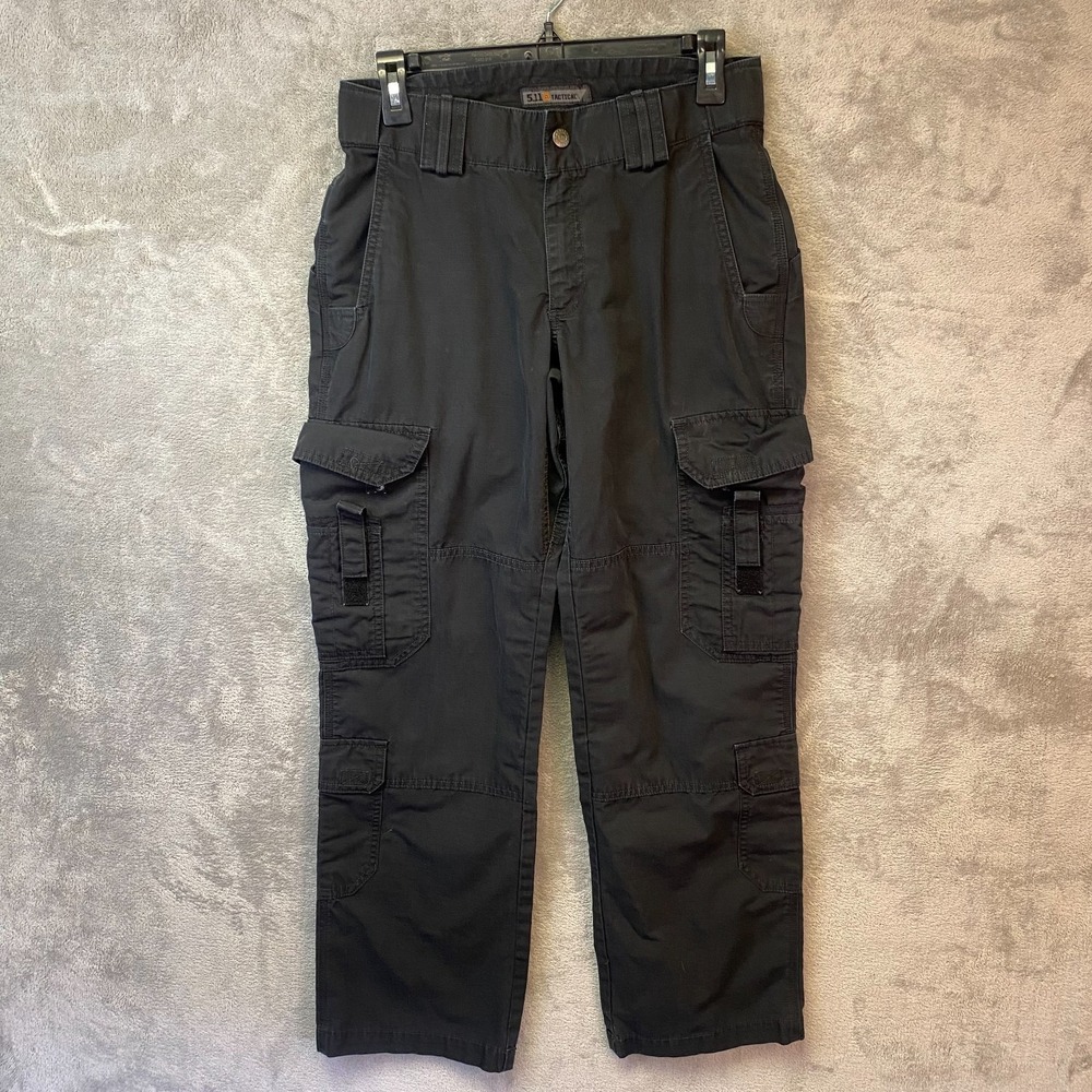 5.11 Tactical Women's Cargo Pants Size 6 Regular Black Ripstop Utility Work Pant